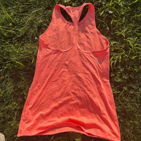 Athleta Women's Ember Orange Shadow Stripe Chi Tank SIZE-XXS - Picture 2 of 2